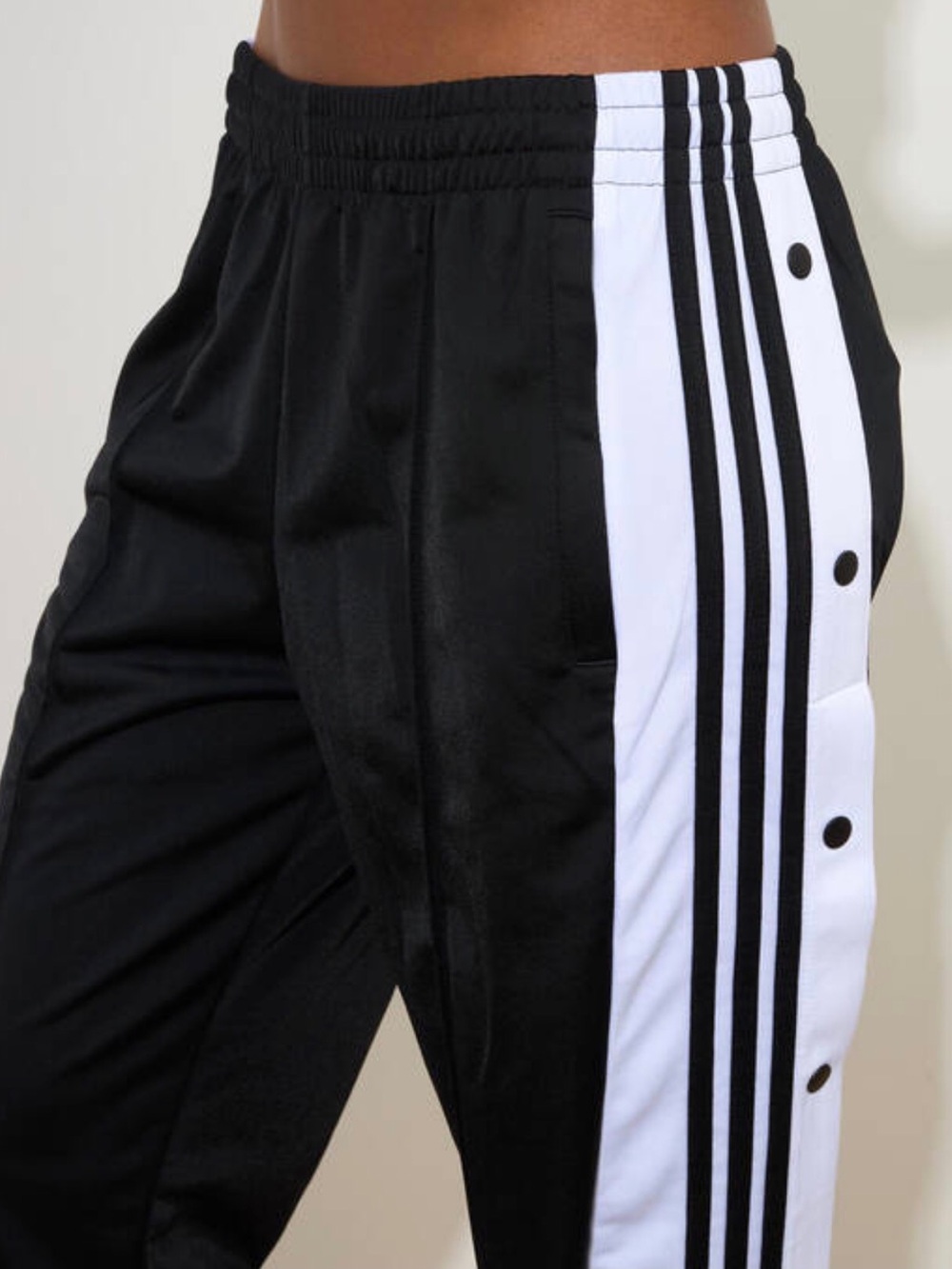 Adidas Women Adibreak Track Pants Black and White Snap-Trim Size 2X - Picture 3 of 8